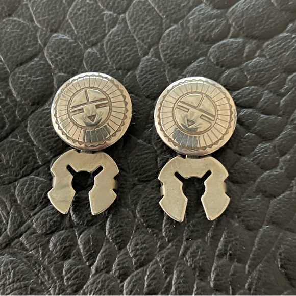 Sterling silver 925 Zuni Sun Face design Button Covers - Picture 4 of 8